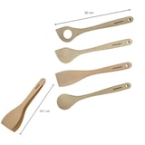 thumbnail of Ensemble de pince, spatule et cuillères en bois FSC Fackelmann Nature