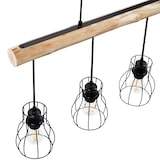 thumbnail of tectake Candeeiro suspenso Woody, 4 luzes, com viga de madeira, 40 W 82 x 13,5 x 140 cm Preto/Castanho
