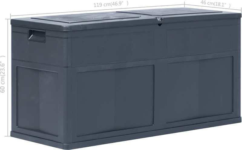 Helloshop26 - 320L zwarte tuinopbergbox/box 02_0013031 | Makro
