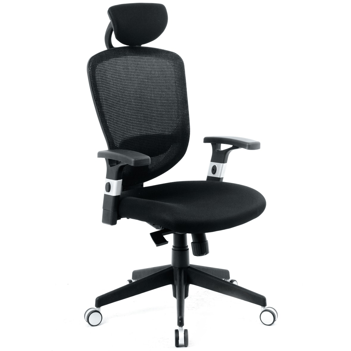 SIGMA EC504 silla de oficina, plástico, reposacabezas, brazos ajustables, negro