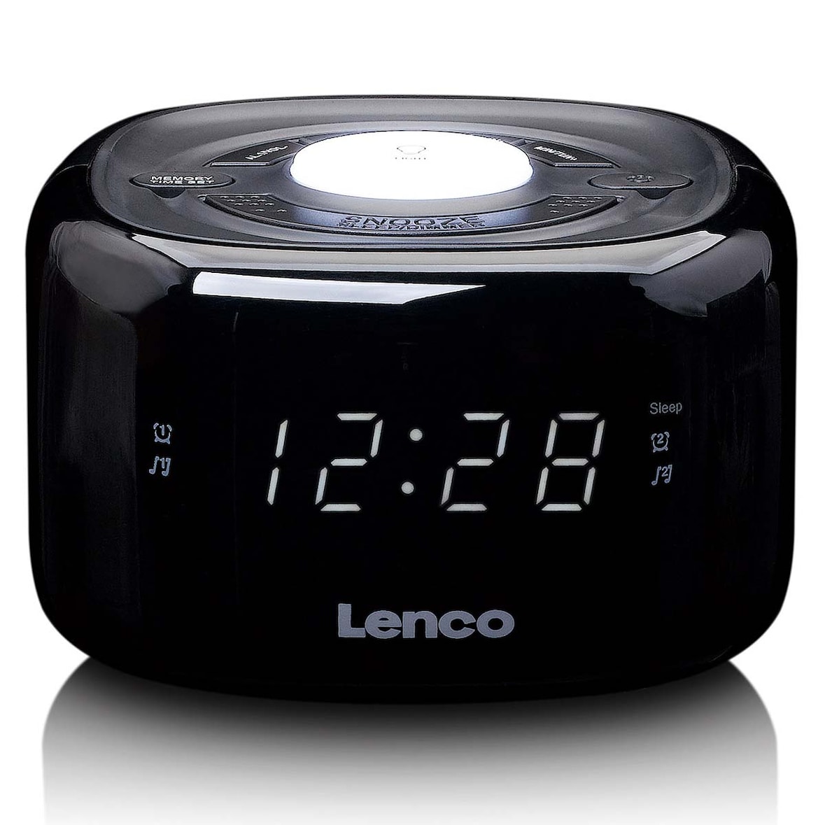 Lenco CR-12BK - FM-Radiowecker mit Nachtlicht - Schwarz