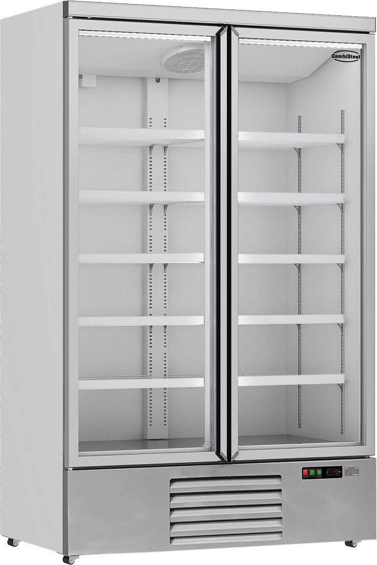 Professioneller Kühlschrank mit 2 Glastüren Weiß - 7455.2200 COMBISTEEL