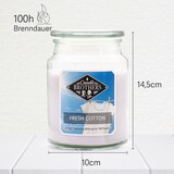 thumbnail of Duftkerze Candle Brothers Fresh Cotton, Kerze im Glas, 2 Dochte, 510g, 100h Brenndauer, Raumduftkerze, weiß