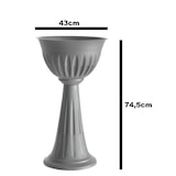 thumbnail of Bama colonna alba fiori cm.43x74,5h lt.20 grigio plastica fioriera casa 31903