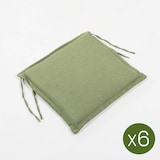 thumbnail of Pack 6 cojines para sillones de exterior, Repelente al agua, Poliéster 200 gr, Color Verde, 42 cm x40 cm x3 cm