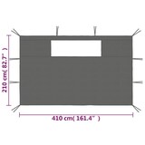 thumbnail of Parois latérales de belvédère avec fenêtres 2 pcs Anthracite Modèle Vega Executive Élite