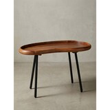thumbnail of Couchtisch WL5.670 71x42x40 cm Sheesham massiv Sofatisch Nierenform  mit Metallbeinen, Wohnzimmertisch Massivholz, Kleiner Nierentisch Echtholz,