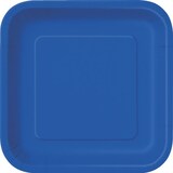 thumbnail of 16 kleine eckige Teller blau