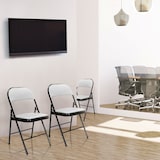 thumbnail of Silla de confidente / silla para visitas / silla plegable TUDELA PU blanco hjh OFFICE