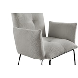 thumbnail of SalesFever Armlehnstuhl | mit Wellenunterfederung | Stuhlbezug Bouclé Stoff | Kufengestell Metall | B 73,5 x T 64,5 x H 87 cm |hellgrau – matt schwarz