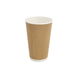 thumbnail of greenbox - Riffelbecher / Coffee to go Becher 400 ml / 16 oz, Ø 90 mm, braun, innen weiß, 25 St.