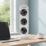 thumbnail of WellHome - Juego de 4 Ventiladores de Mesa USB 3W de 3 Velocidades en color Blanco 37x12x8,3cm