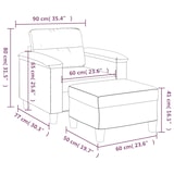 thumbnail of vidaXL Sessel mit Hocker Cappuccino-Braun 60 cm Kunstleder
