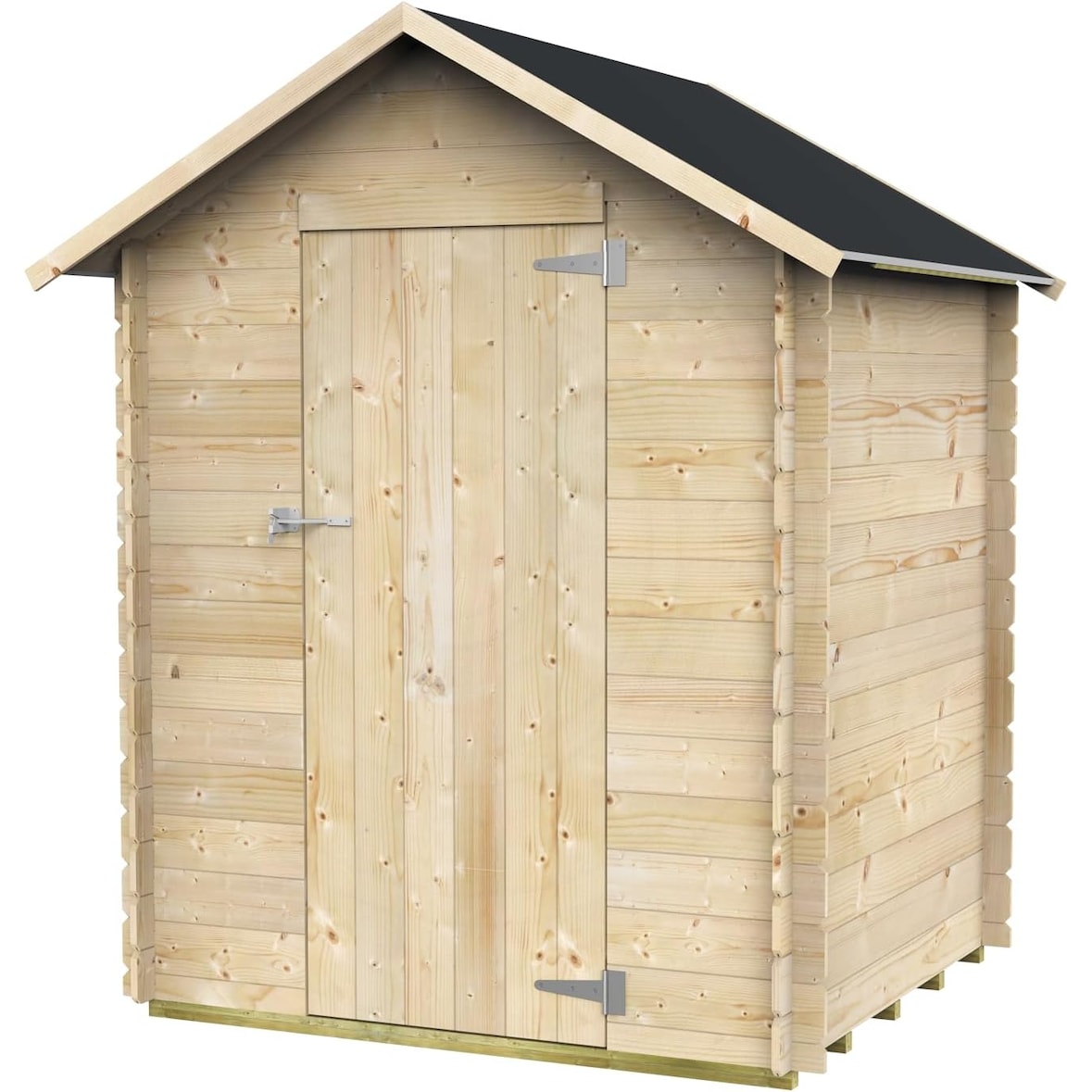 Gartenhaus Bh16 Marcella 146x130 aus naturbelassenem Fichtenholz 16 mm mit Einzeltür, OSB3-Dach und Boden, einfacher Aufbau