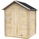 thumbnail of Gartenhaus Bh16 Marcella 146x130 aus naturbelassenem Fichtenholz 16 mm mit Einzeltür, OSB3-Dach und Boden, einfacher Aufbau