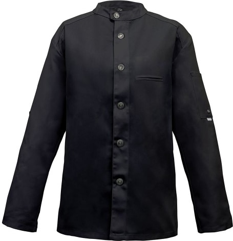 225 - Kochjacke Bikerstyle, langarm, Druckknöpfe : schwarz 65% Polyester 35%Baumwolle 220 g/m² 2XL