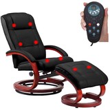 thumbnail of Massage-Fernsehsessel inkl. Fußhocker bequem und gemütlich | HxBxT 98x66x89 cm |  Massagefunktion | Kunstleder |  Schwarz |  Relaxsessel Massagesessel
