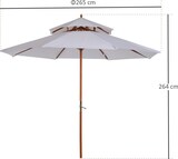 thumbnail of Outsunny Ombrellone da Giardino Spiaggia Mare in Legno Crema