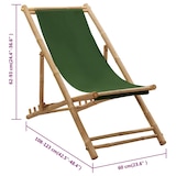 thumbnail of vidaXL Liegestuhl Bambus und Canvas Grün