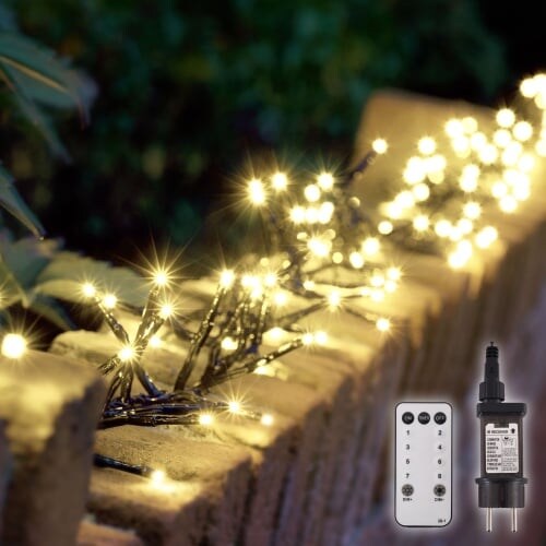 Lichterkette, 25 m, Warmweiß, 800 LEDs, Fernbedienung, Raburg Galaxie 800 IR, stimmungsvolle LED-Lichterkette für den Außenbereich