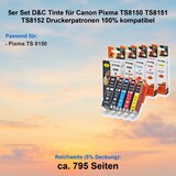 thumbnail of 5er Set D&C Tinte für Canon Pixma TS8150 TS8151 TS8152 Druckerpatronen 100% kompatibel