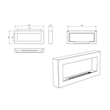 thumbnail of Chimenea de bioetanol de pared, color blanco Siena, L 90 x P 12 x H 40