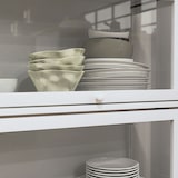 thumbnail of Vitrine Colecionador de 4 Níveis Vitrine Sala de Estar com Portas Abatíveis de Acrílico Anti-Tombo 59x30x139 cm Branco