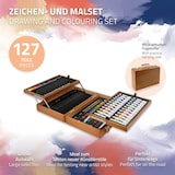 thumbnail of ECD Germany 127-tlg. Malset mit Holzkoffer, XXL Kinder-Malkoffer mit Acryl-, Aquarell- & Pastellfarben, Buntstiften, Finelinern, Bleistiften &