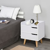 thumbnail of HOMCOM Mesa de cabeceira polivalente com 2 gavetas espaçosas 33x28x42 cm