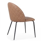 thumbnail of Lot de 4 chaises en textile enduit marron clair