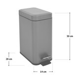 thumbnail of SVITA STM5 Mülleimer Treteimer 5l inkl. Inneneimer Softclose-Deckel Grau