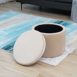 thumbnail of SVITA AMBER Aufbewahrungsbox mit Deckel Hocker mit Stauraum Sitzhocker Samt Beige