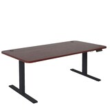 thumbnail of Escritorio HWC-D40, mesa de ordenador, regulable eléctricamente en altura 160x80cm 53kg MVG ~ cerezo, negro