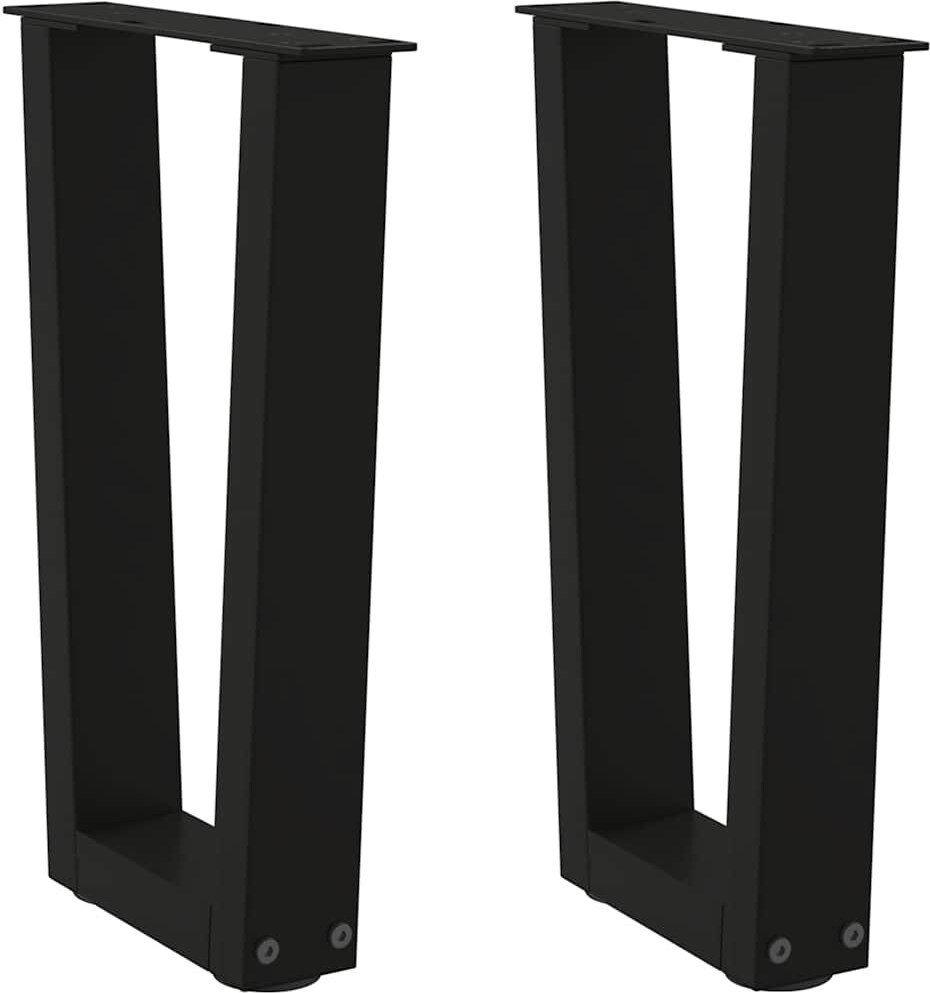vidaXL Couchtischbeine V-Form 2 Stück Schwarz 28x(42-43,3) cm Stahl