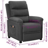 thumbnail of vidaXL Massagesessel Dunkelgrau Stoff