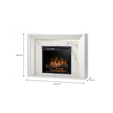 thumbnail of LANINI - Chimenea eléctrica LED independiente, Blanco mate / Mármol cristal, 23"