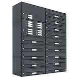 thumbnail of AL Briefkastensysteme 14 Fächer Premium Wand Briefkasten Anlage RAL 7016 Anthrazit Grau, Post A4, robust, wetterfest, Artikelnummer: 132P14EA2KSP7016