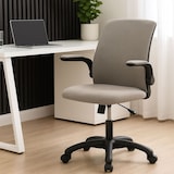 thumbnail of Cadeira ergonómica de escritório, assento ajustável, braços reclináveis, giratória para secretária, estofada - castanha