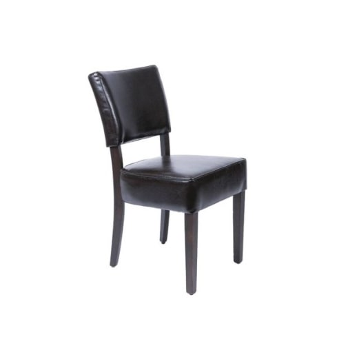 Bolero eetkamerstoelen met diepe zitting in donkerbruin imitatieleer, 2 stuks