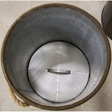 thumbnail of Tabouret et seau à pellets métal galvanisé au coin du feu Aubry Gaspard