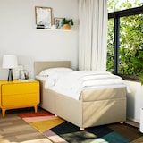 thumbnail of vidaXL Boxspringbett mit Matratze Creme 90x190 cm Stoff