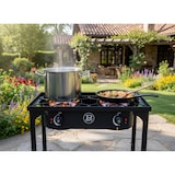 thumbnail of Gasfornuis 2 Branders 9KW 4 Voeten Gietijzeren Branders Verstelbaar in 3 Hoogtes - Buitenkeuken 74,5 x 40 x H80cm Piëzo Ontsteking