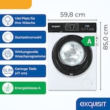 thumbnail of Exquisit Waschmaschine 8kg, Startzeitvorwahl, 47 cm tief, Energieklasse A, Slim-Design, 11 Waschprogramme, 1400 U/min, WA8014-370A weiss