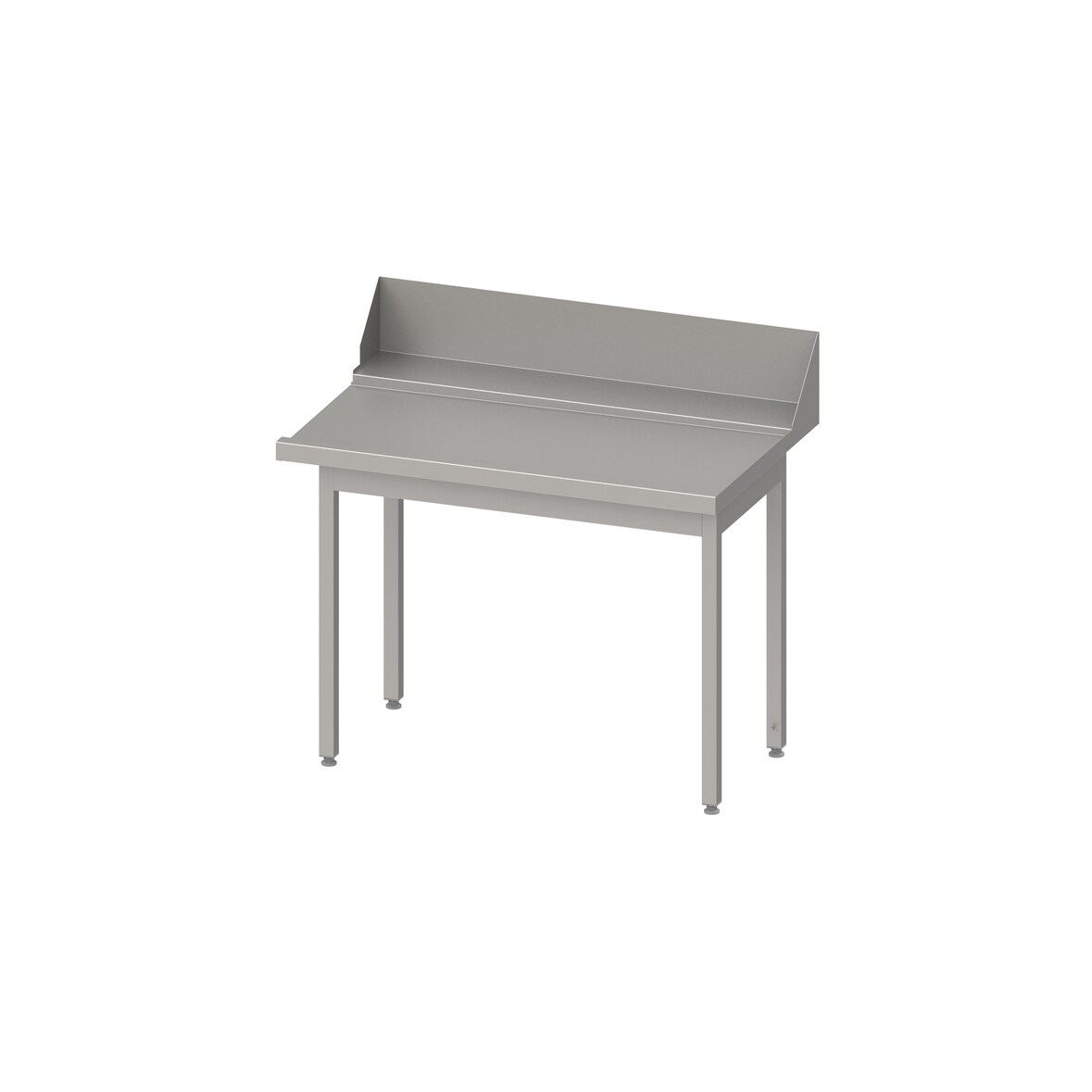 Stalgast Edelstahl Ablauftisch "PRO", Korbführung mit Gefälle, ohne Grundboden, 1200x750x880 mm, Anbauseite rechts, mit Aufkantung 200 mm, verschweißt