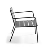 thumbnail of Poltrona bassa da giardino in metallo grigio antracite
