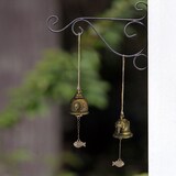 thumbnail of Relaxdays Windspiel Glocken, 4er Set, Feng Shui Glockenspiel, buddhistische Motive, Garten, Metall, Klangspiel, gold