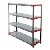 thumbnail of PROREGAL Kunststoffregal GREY BEAR Low, HxBxT 138x140x46cm, Fachlast 70kg, Grau-Rot Kunststoff-Regal Euro-Regal Stecksystem Lagerregal