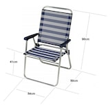 thumbnail of 2X Cadeira dobrável de alumínio azul com riscas