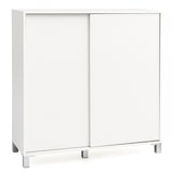 thumbnail of Schuhschrank `Fulda`: 20 Paar Schuhe, moderne Ablagefächer, Schiebetüren, kratzfest, Melaminharz. Weiß, 100x38x108 cm | Kadima Design