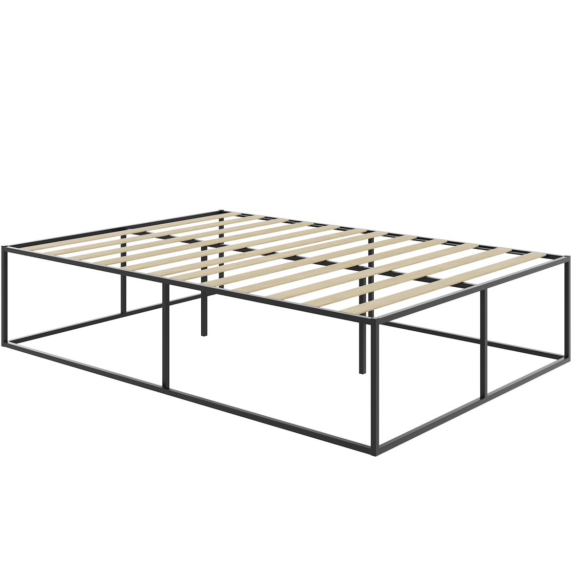 tectake Estructura de cama de metal KYOTO con somier, 250 kg - 140 x 200 x 46,5 cm negro